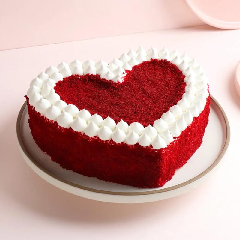 Bakingo Yummy Silky Smooth Fresh Yummy Premium Dark Heart Shape Red Velvet Eggless Cake For Birthday Cake, Anniversary Cake, Valentine's Day Cake, Romantic Occasions Cake (Same Day Delivery) (0.5Kg)-image-39