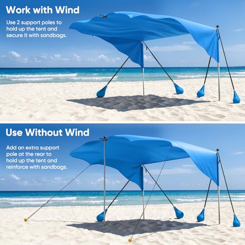 MoKo Wind-Supported Beach Shade Sail