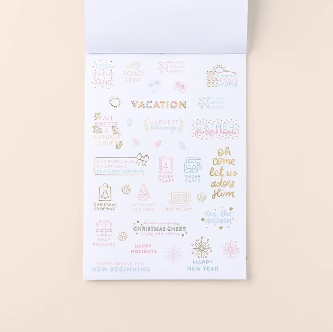 Home Planner Sticker Book 2nd Ed | Pack of 15 | 766 Total Stickers | Assorted Sizes | 5x7 Sheets of Stickers | Gold Foil Stamping | Fun Stickers for Home Planners, Money Planner, Journals and More