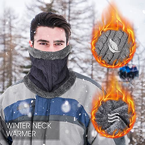 6 Pcs Winter Neck Warmers for Women, Ski Mask Face Mens Neck Gaiter Scarf with Thermal Thick Plush Lined Windproof4