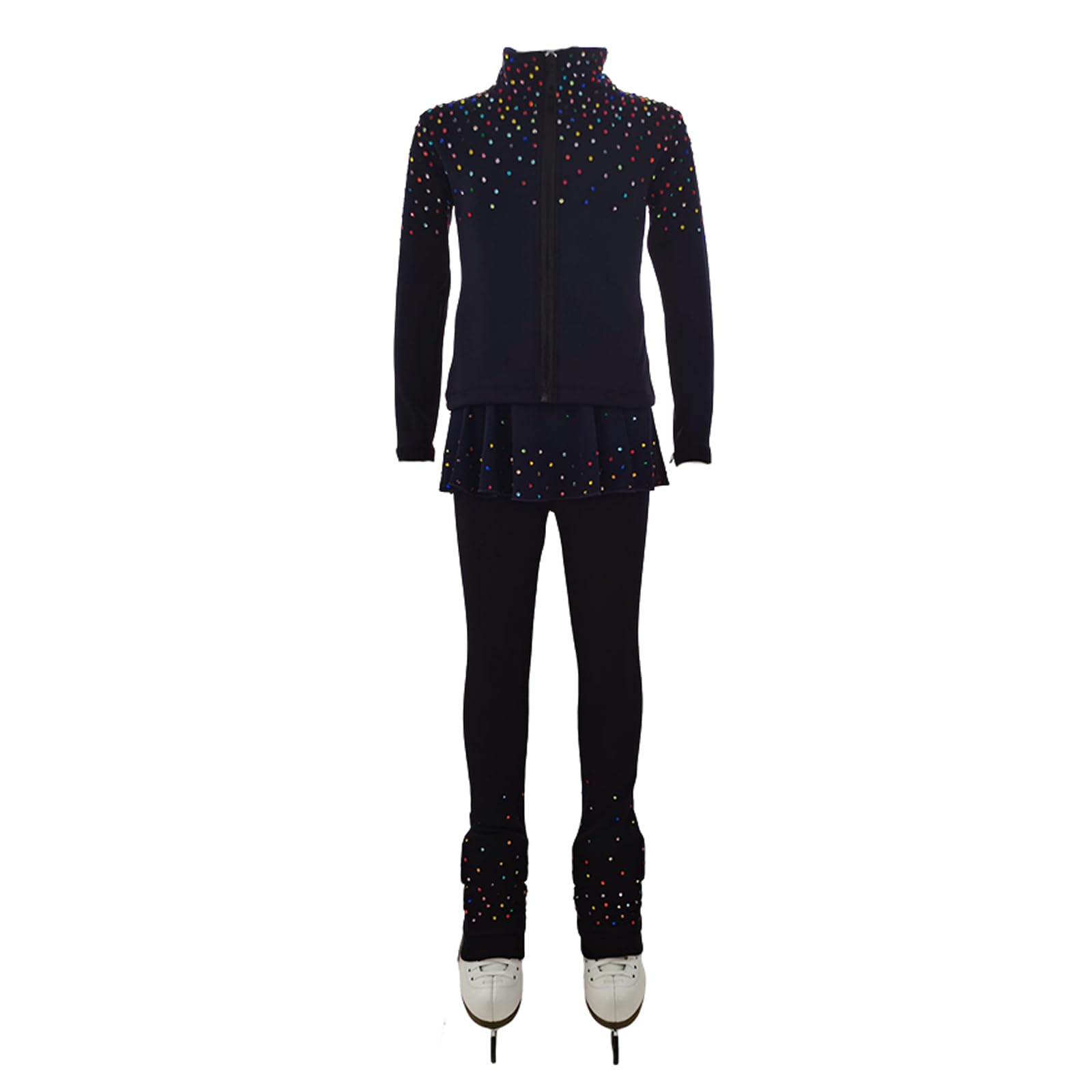 LIUHUO Figura Pattinaggio su Ghiaccio Allenamento Pantaloni Giacche Ragazze Delle Donne Pile Lucido Colorato Diamante Ragazza Confortevole