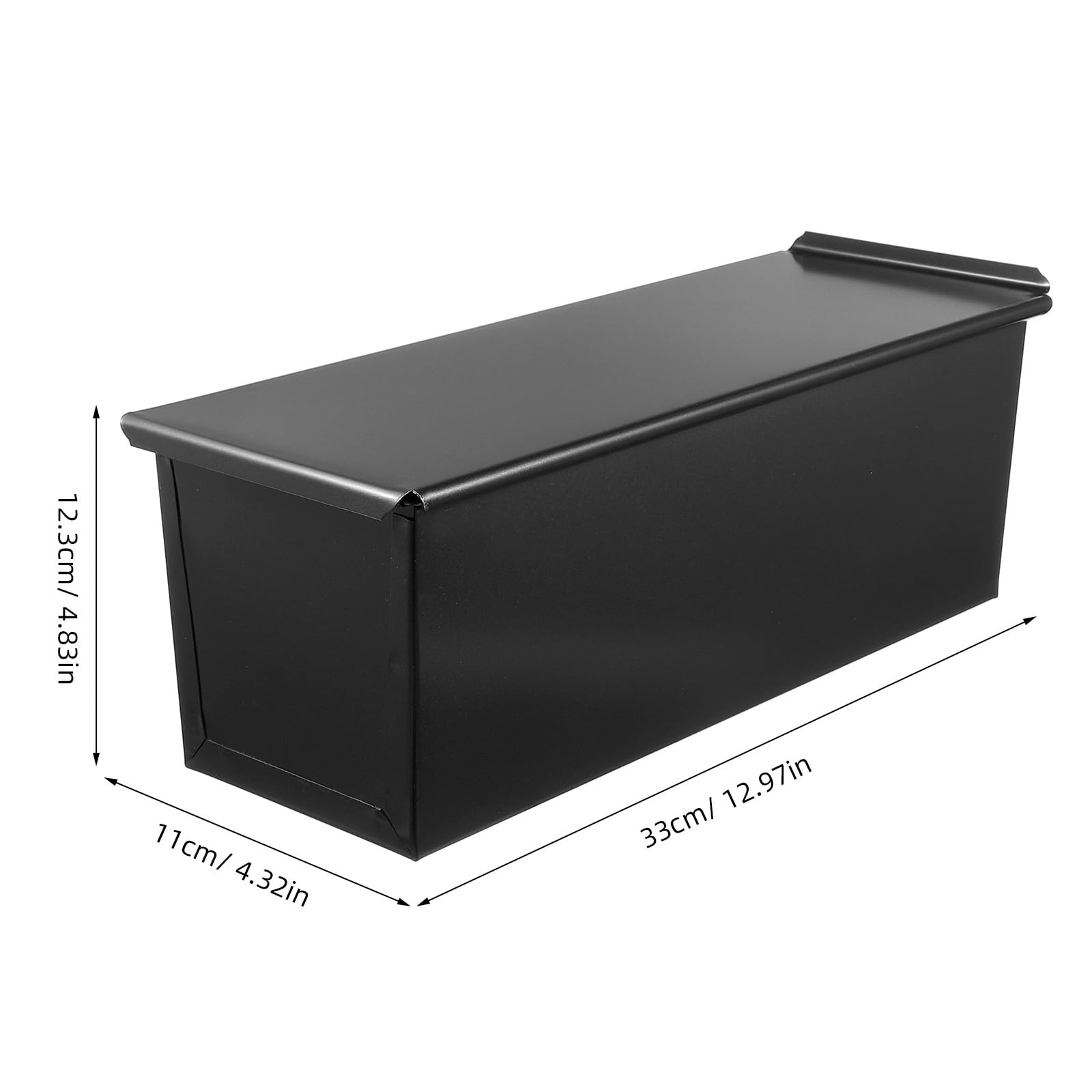 SHINEOFI Moule à Pâtisserie Noir 33X12.3X11 CM Couvercle Coulissant Antiadhésif pour de Mie 750 G Cuisson Professionnelle Maison et Restaurants