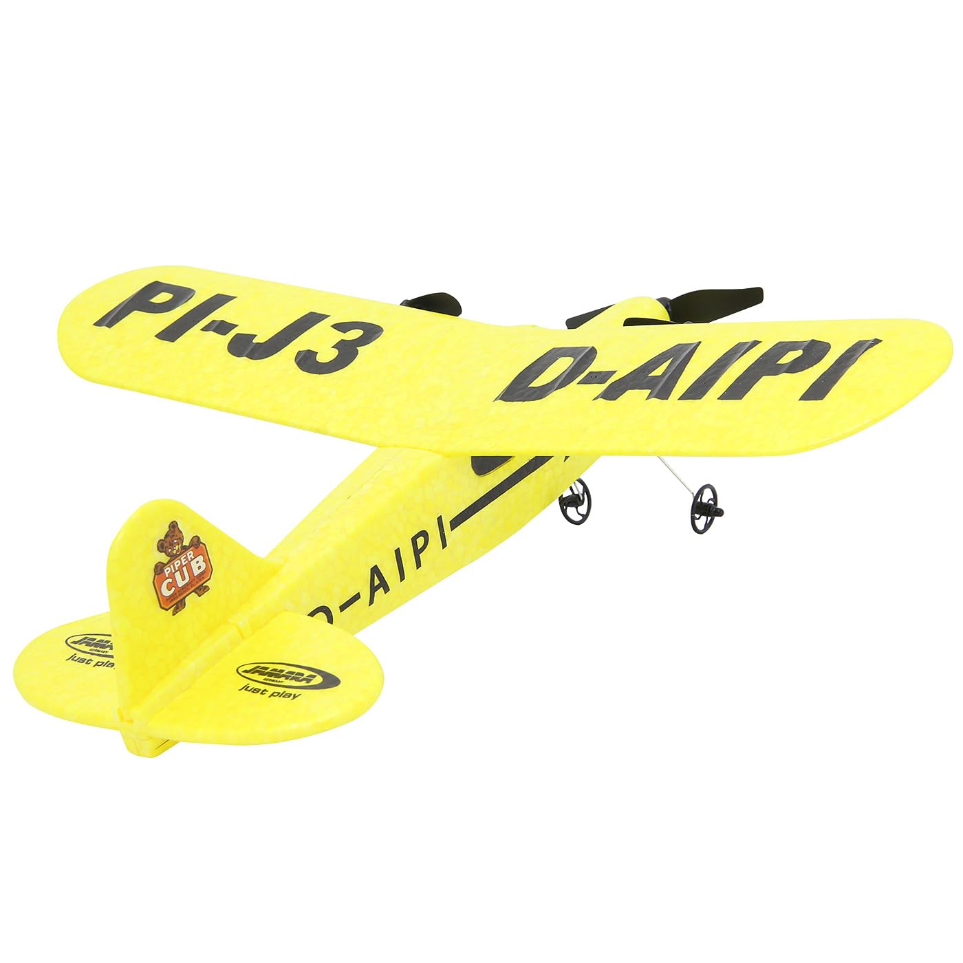 JAMARA 410191 Piper J3-CUB Aereo 2,4 GHz Gyro 2CH – 2,4 GHz Funzionamento Multiplayer, Microschiuma Flessibile, Adatto per Principianti