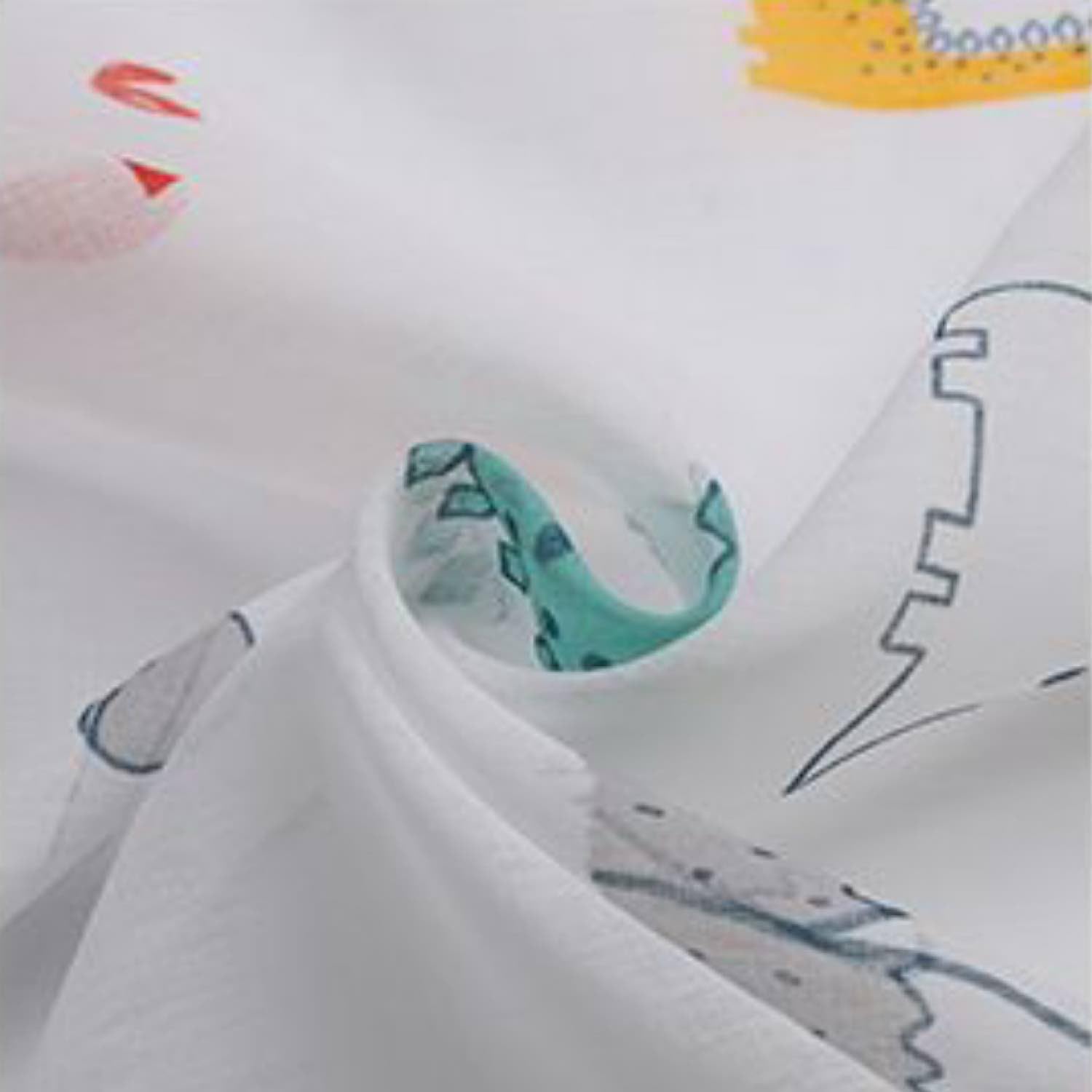 Tende Dinosauri per Cameretta Bambini 140 x 280 cm Trasparenti Occhielli Motivo Colorato 1 Pannello