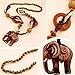 SwirlColor Fashion Bohemian Vintage Cuenta de Madera Étnica Colgante de Resina Elefante...