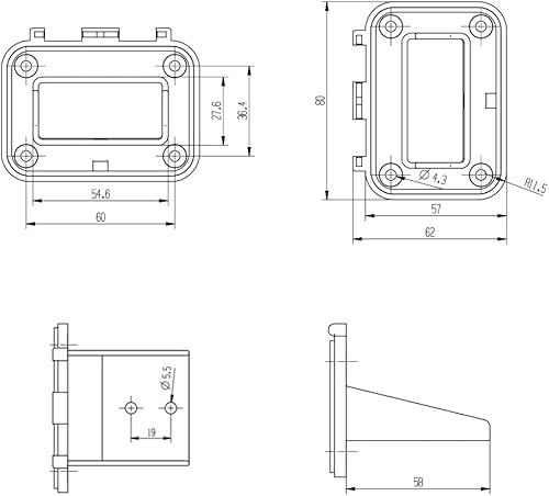 Miniatura 6 de Panel de montaje de enchufe de 120 A con cubierta para conectores Anderson SB120 Placa empotrada de montaje empotrado (paquete de 2)