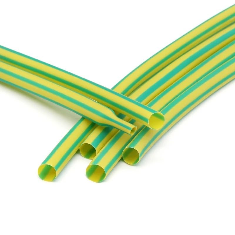 Guaina termorestringente Guaina termorestringente da 1-50 m, Rapporto 2:1, Guaina, Giallo Verde, Diametro 1 mm-50 mm, for Cavi/Fili for Auto(5 Meters,40mm)