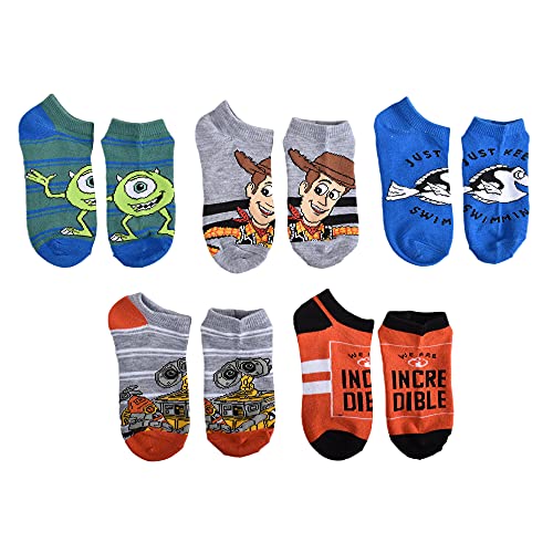 Disney Pixar Boys No Show Socks, Light Grey Heather, Medium #TOP16
