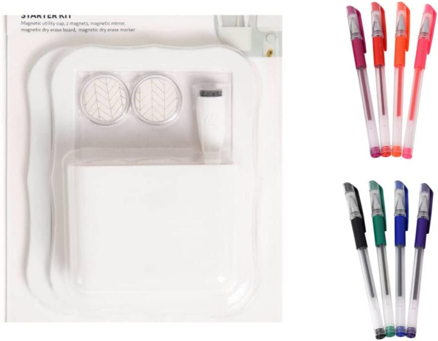 Locker Accessories Kit, Back to School Essentials, 7-Piece Set, Includes Whiteboard, Mirror, Organizing Supplies and Gel Pens (Happy Horizons)