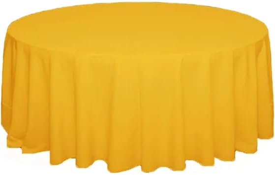 Round Tablecloth 22 Colors Polyester Round Tablecloth White/Black/Red/Green/Blue/Gold Solid Table Cloth For Wedding Party Table Cover Home Decor For Parties, Events & WeddingsGold,Diameter 160cm
