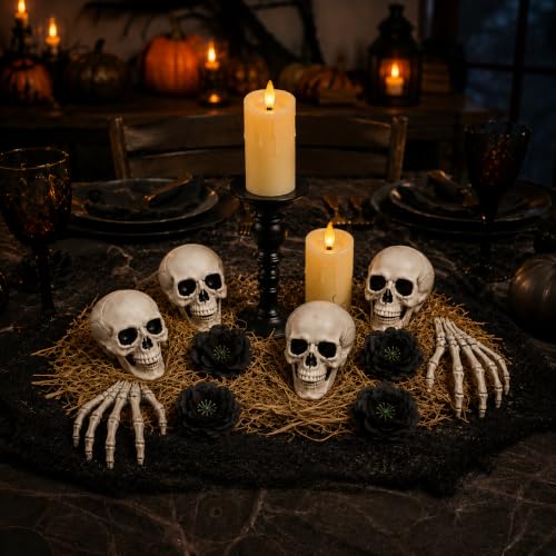 Amazon – XINONE 17-Piece Resin Skull Halloween Decor Set - image 4