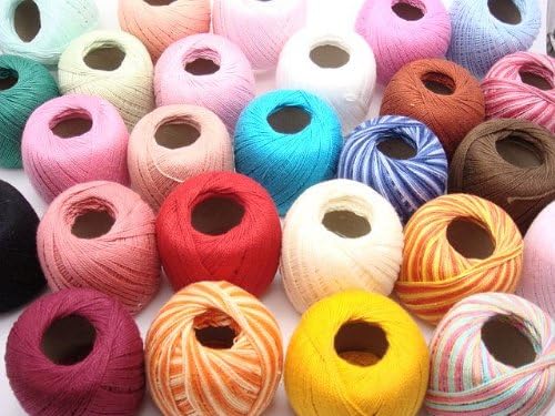 Lot 45 Balls Size 10 Crochet Cotton Threads Yarn Knitting. All Different Colors.