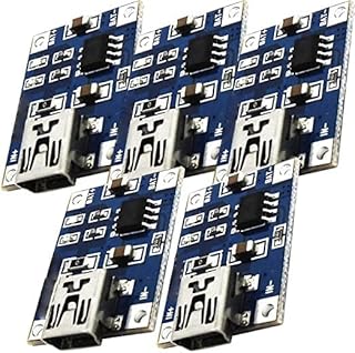 AZDelivery Compatible with TP4056 Mini USB 5V 1A 18650 Lithium 3.7 V Li-Ion Battery Charging Board Module Including E-Book! (Pack of 5)