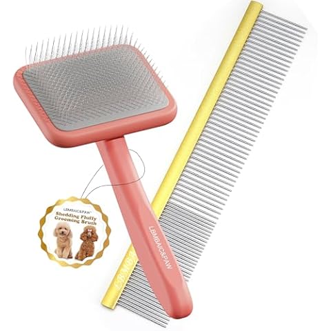 LBMBAIC 10inches Large Dog Metal Grooming Comb With Long Pin Slicker Brush For Thick and Heavy Fur Large and Medium Size Dogs Use. Cover