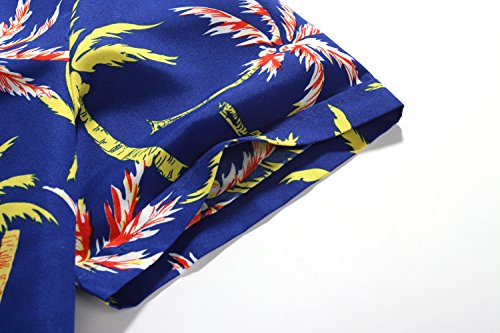 Hawaiian Shirt For Men, Flamingo Shirt, Tropical Shirts For Men Summer Short Sleeve Button Down (Xx-Large, Dark Blue) #TOP4
