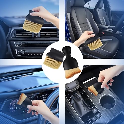 Image of 6 Piece Microfiber Cleaning Kit Home,Long Handle Duster,Car Sponge,Cleaning Brush,Exteriror & Interiror Cleaning Cloth Car Ac Vent Cleaner Brush All Car, Motorbike,SUVs Car Cleaning Accessories