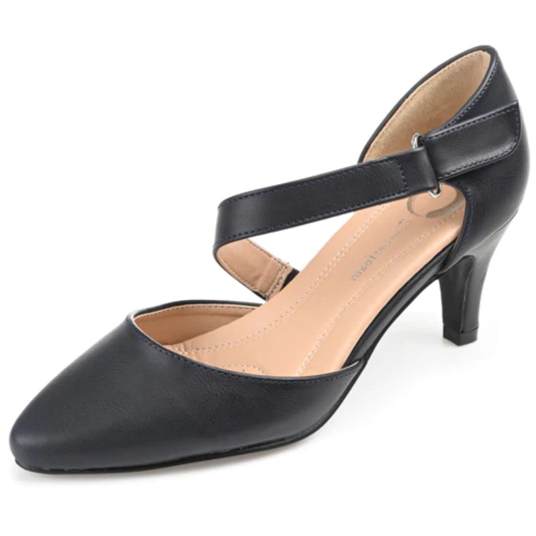 Journee Collection Womens Tillis Pointed Toe Pumps with Crossover Strap and Tru Comfort Foam Insole