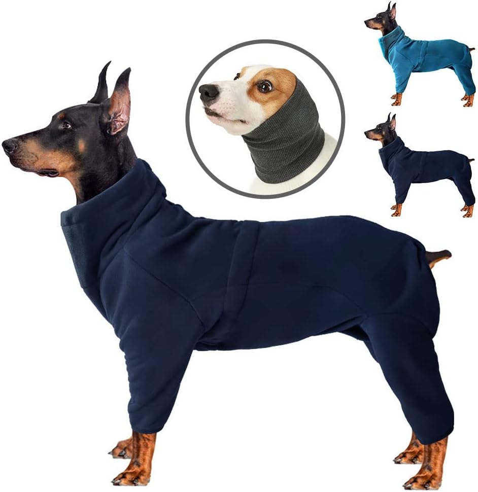 YOHOD Dog Winter Coat, Soft Fleece Pullover Pajamas, Pet Windproof Warm Cold Weather Jacket Vest Cozy Onesie Jumpsuit Apparel Outfit Clothes for Small, Medium, Large Dog Walking Hiking Travel Sleep