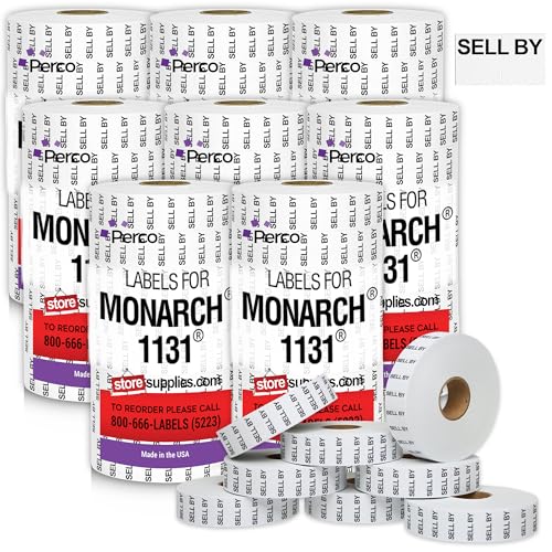 Etiquetas para pistola de precios Monarch 1131 que agilizan el marcaje con texto Sell By impreso