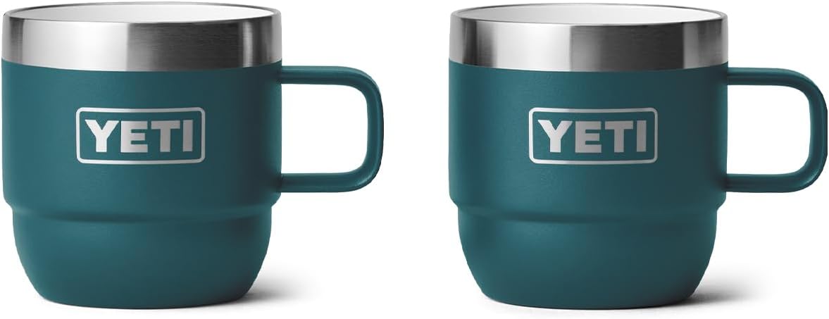 YETI Rambler 6 oz Stackable Mug, Stainless Steel, Vacuum Insulated Espresso/Coffee Mug, 2 Pack
