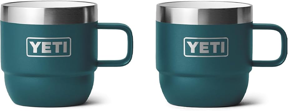 YETI Rambler 6 oz Stackable Mug, Stainless Steel, Vacuum Insulated Espresso/Coffee Mug, 2 Pack