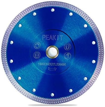 PEAKIT 7 Inch Tile Saw Blade Dry Wet Cutting 7" Porcelain Diamond Tile Blade 7in Ceramic Tile Cutter Blade Disc