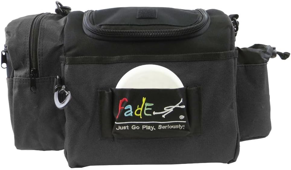 Fade Gear Crunch Box Disc Golf Bag | Black | Beginner Disc Golf Bag | 14+ Disc Capacity