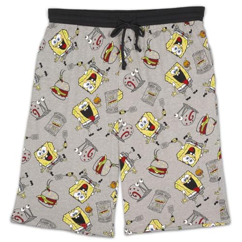 Spongebob Pajama Shorts Set - Bundle with 2 Pairs of XXL (44-46 Waist) Nickelodeon Sleeper Shorts Plus Bookmark | Retro Nickelodeon Pajamas for Men2