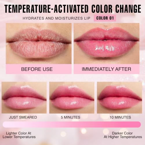 Image of evpct 2Pcs Magic Color Changing Lipstick Long Lasting Waterproof, 01&02