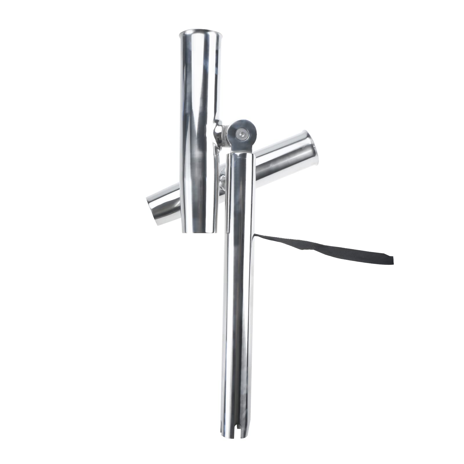 YaeMarine Coppia di supporti per canna da pesca in acciaio inox argentato, altamente lucidato, doppio supporto per canna da pesca regolabile, doppio angolo regolabile, qualsiasi angolo dall'acqua per