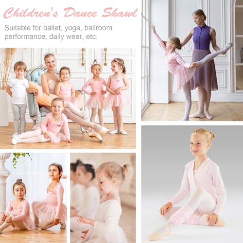 Bezioner Kinder Ballett Wickeljacke Gymnastik Tanz Ballettjacke Lange Ärmel für Mädchen Damen Rosa M