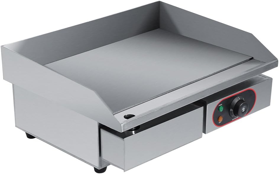 Countertop Electric Griddle, Stainless Steel Electric Griddle Frying Countertop Hot Plate Commercial BBQ Grill for Home Commerical BBQ Outdoors Party Park 220~240V