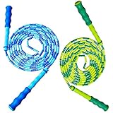 MyLifeUNIT Double Dutch Jump Rope for Kids, 10 Feet Skipping Rope with Plastic Segmentation (Pack of 2)
