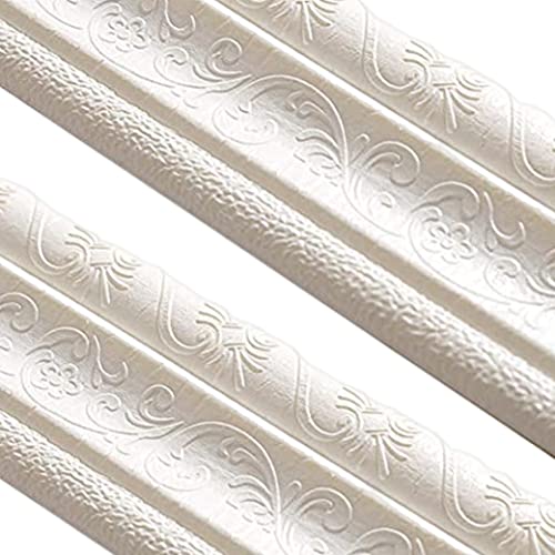 Borde de Papel Tapiz Autoadhesivo 2 Uds. Borde de Espuma Moldura Pegatina 3d Impermeable Para de Pared 2.35 M Estilo 2