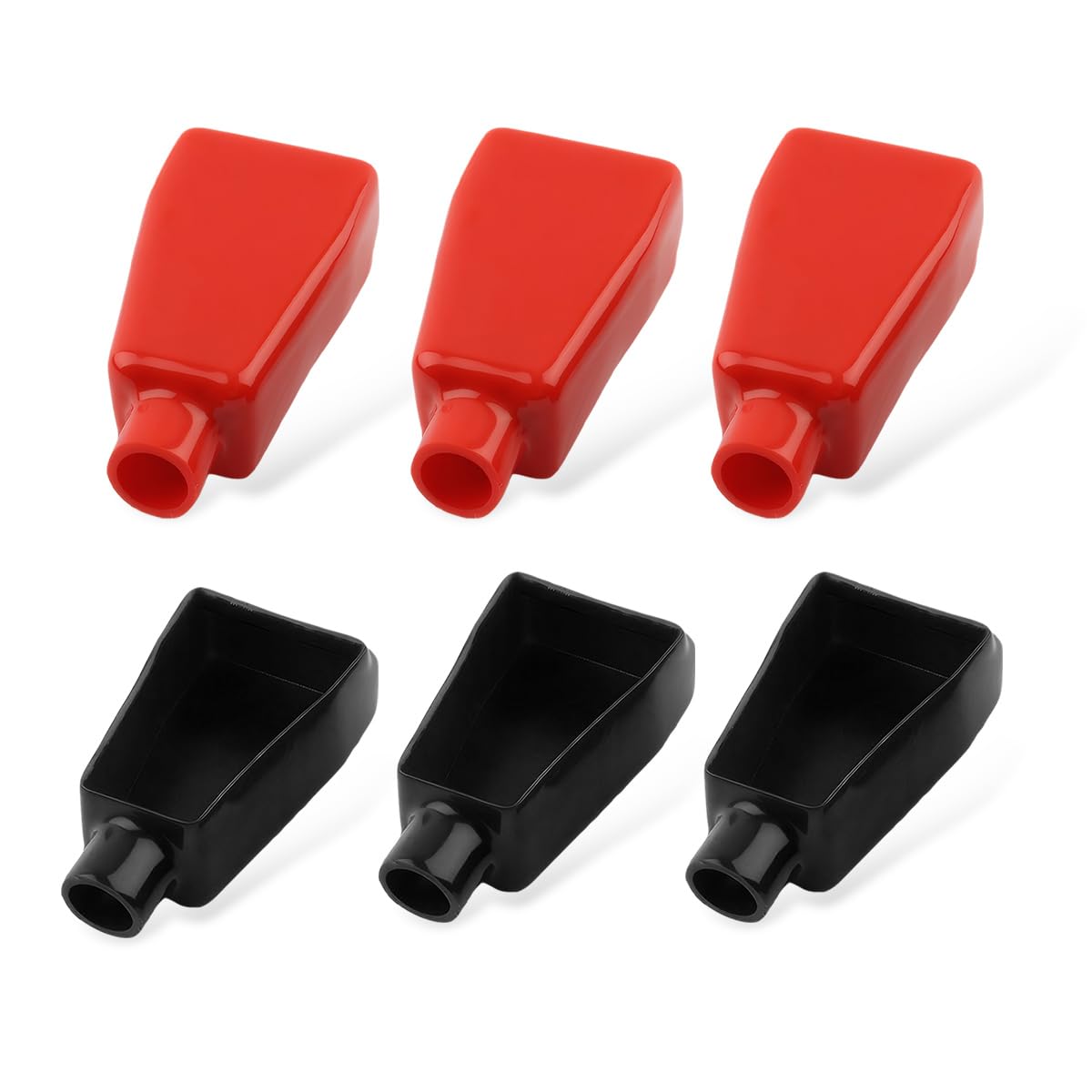 Battery Terminal Covers for Car, Automotive Battery Terminal Insulating Protector Covers, Positive and Negative Poles Cable Stud Covers in Red & Black, Car Accessories (6 PCS)