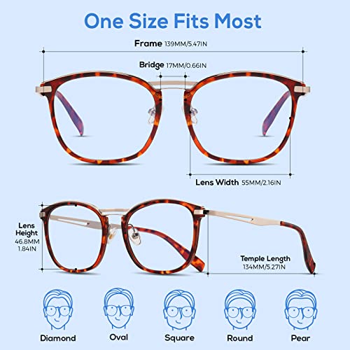 Image of DUCO Blue Light Blocking Glasses For Men Blue Ray Glasses Oversized Computer Glasses Retro Square Fashion Eyeglasses 5223