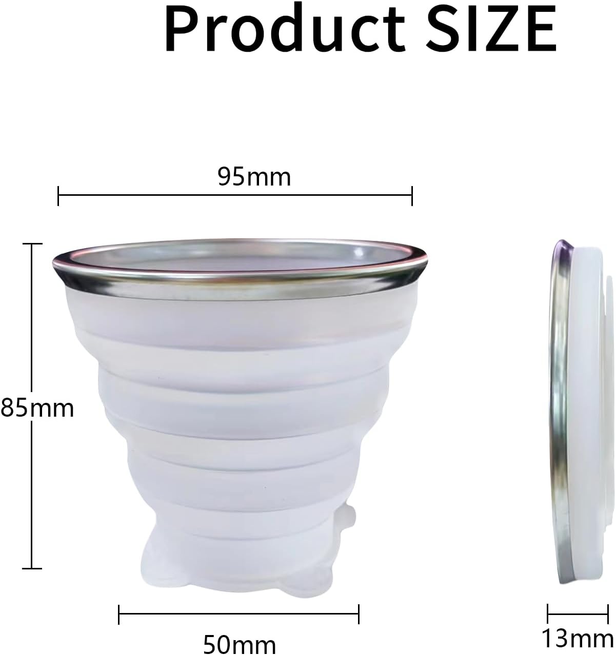 Collapsible Cups, Silicone Collapsible Travel Cup-Expandable Folding Camping Drinking Cup with Lids Reusable Small Portable Mugs-Cups for Travel, Camping, Hiking, Outdoor Sports Pink White
