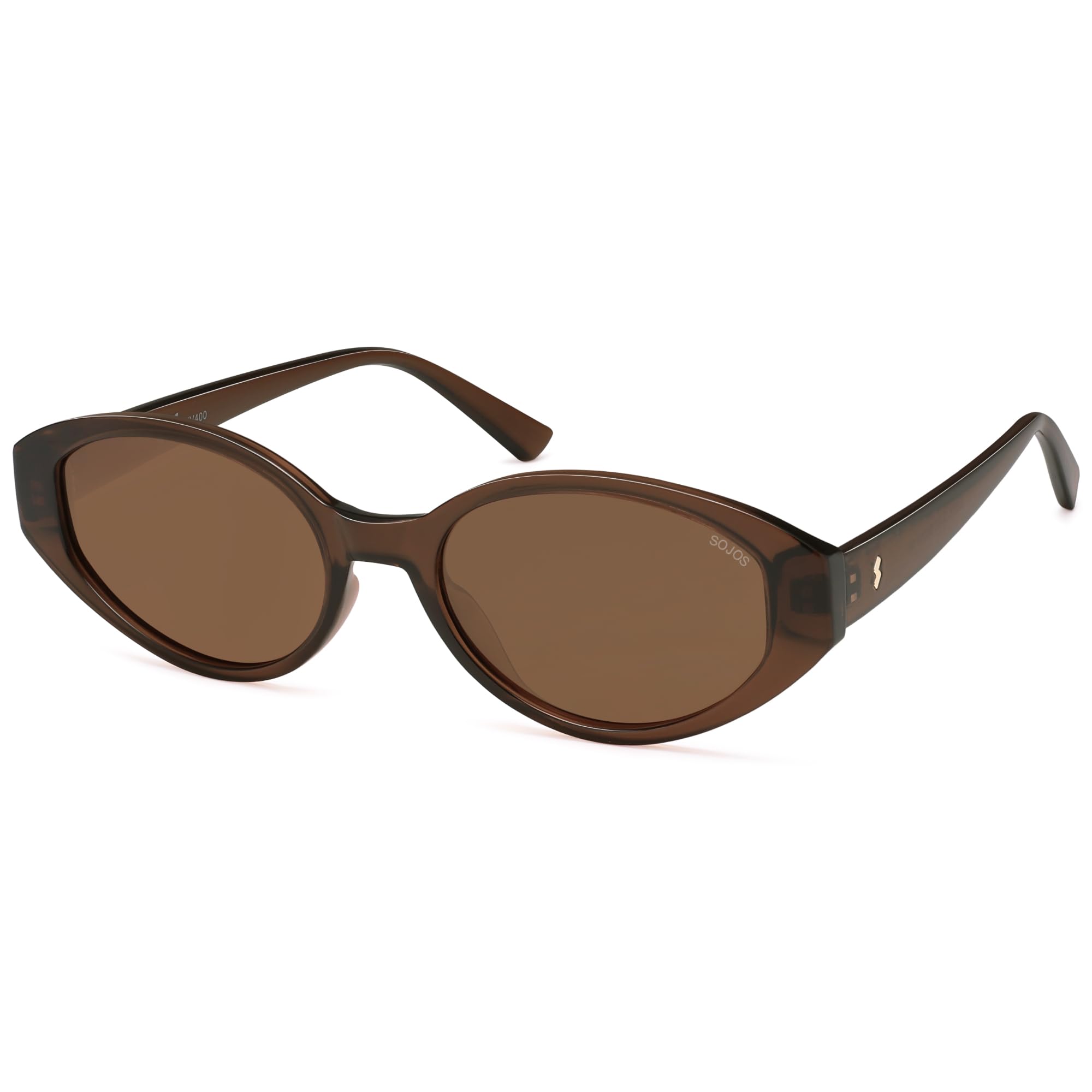 SOJOS Retro Oval Polarized Sunglasses for Women Chic Cat Eye Trendy Vintage Shades UV400 Protection