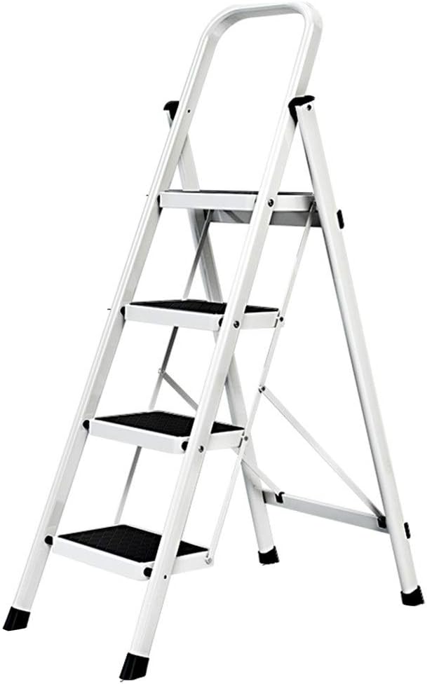 Step Stool Three Steps Iron Ladders, Four Steps Multipurpose Stepladders Multicolor Metal Ladder Garden Picking Ladder Photography Ladder Household Ladder/Red/41 X 81 X 128Cm