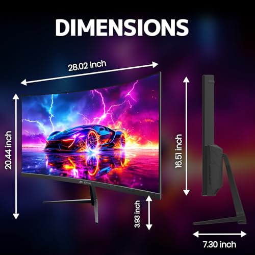 Image of CRUA 32 inch 2K QHD 165Hz Curved Gaming Monitor, FreeSync, HDMI /DP, Black (Pack of 2)