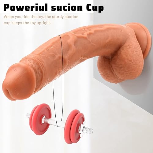 Miniatura 7 de Consolador enorme de silicona con potente succión, 10 pulgadas, realista, suave y flexible para mujeres, hombres y parejas