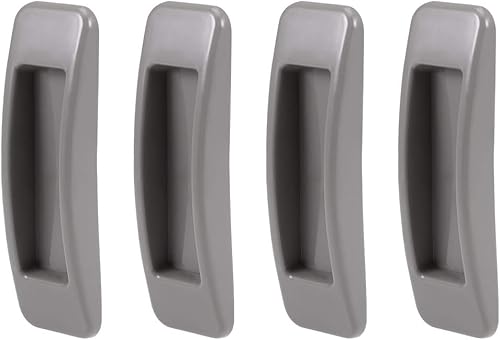 uxcell Manija autoadhesiva para armario de cocina, puerta, ventana, plástico ABS, gris, 4 pares