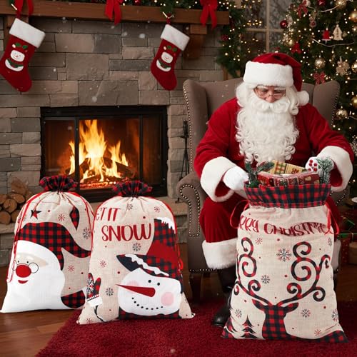 Sacs cadeaux de Noël grand format pour emballer les jouets en vrac - 4