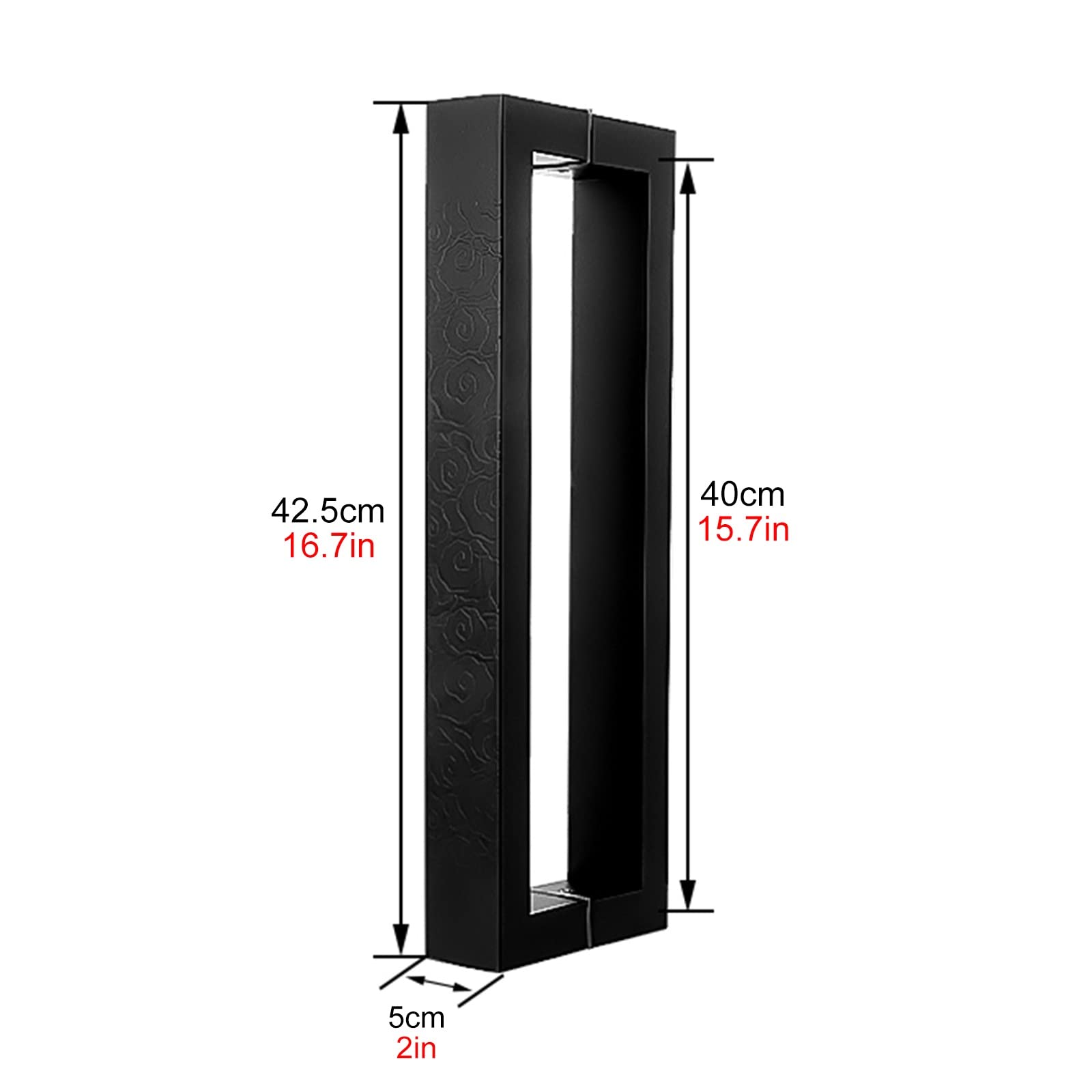 Manilla para Puerta, Tiradores de Puerta Doble Cara Acero Inoxidable for Puertas Madera Vidrio Templado Interior Exterior con exquisitamente Tallado(Length42.5CM)