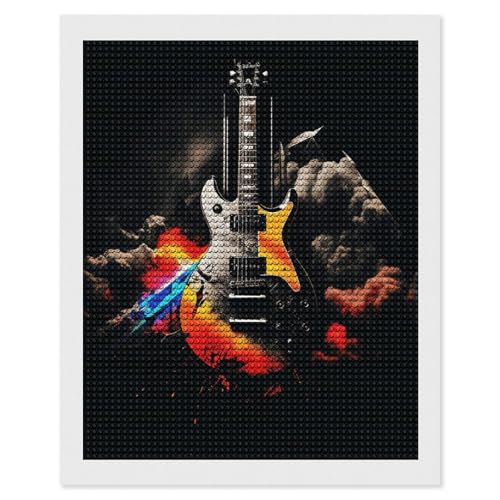 Kit peinture diamant musique rock 5D FodPand pour adultes débutants avec strass ronds