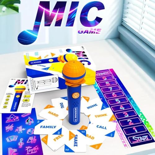 Grab The Mic Game, Family Karaoke Game, 8+ Year Olds, 2-10 Players, Hilarious Singing Challenge for Families & Friends, Perfect for Game Nights (Upgraded version with features (9904))
