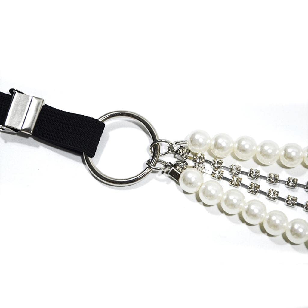 Punk Stil Hosenträger Frauen Y-Form Metall Clips Einstellbare Perle Gurt