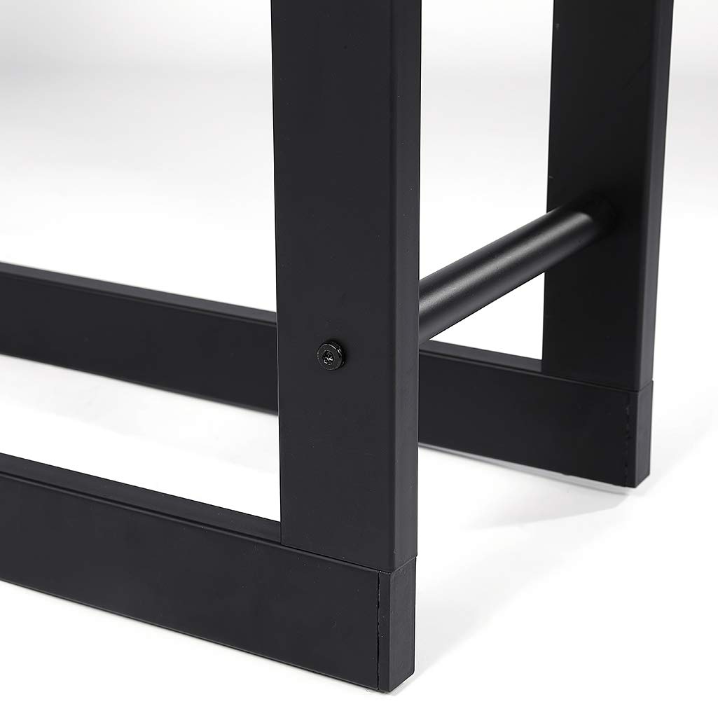 Loywe Estantería de metal para guardar leña de chimenea, para interior y exterior, color negro