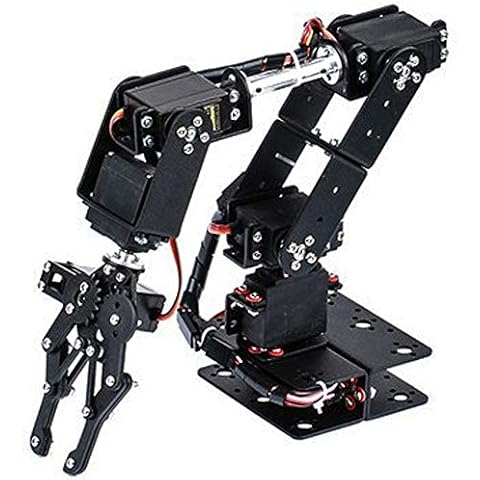 6DOF Robot Mechanical Arm Kit, Programming Robotic Clamp Hand Claw with 6 Servo Motors, 180 Degree Angle DOF Manipulator Industrial Robot Parts for College Teaching Cover