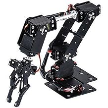 Robot Arm, 6DOF Full Metal Mechanical Robotic Clamp Claw Kit Desktop Flexible Robotic Arm Kit Robotic Arm Edge with MG996R